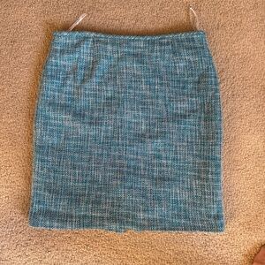 Calvin Klein Tweed A-Line Skirt Lined Blue/WhiteCotton | Women's Size 10